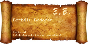 Borbély Bodomér névjegykártya
